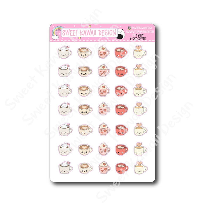 Kawaii V-Day Coffee Stickers