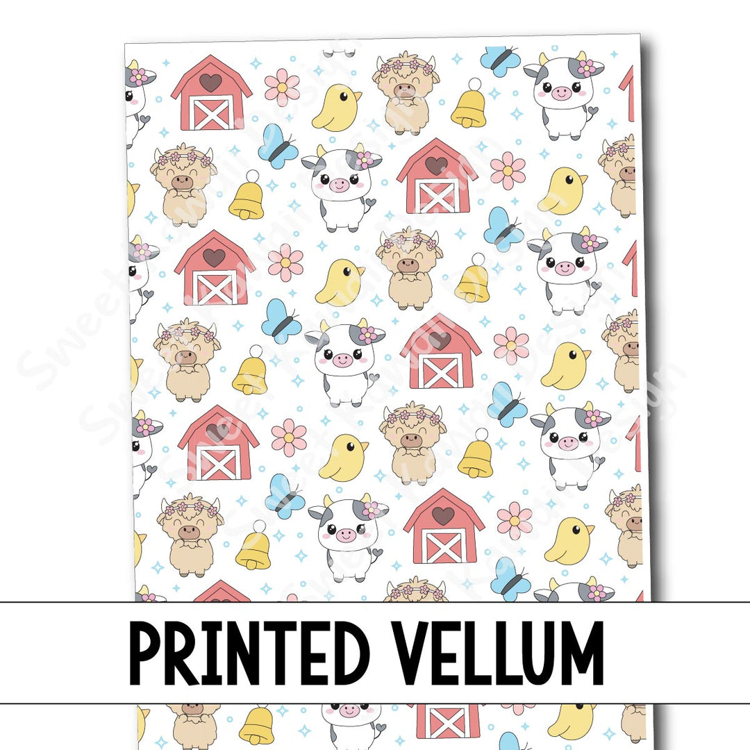 Printed Vellum - Barnyard Besties