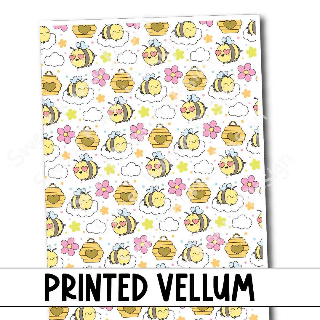 Printed Vellum - Busy Bee