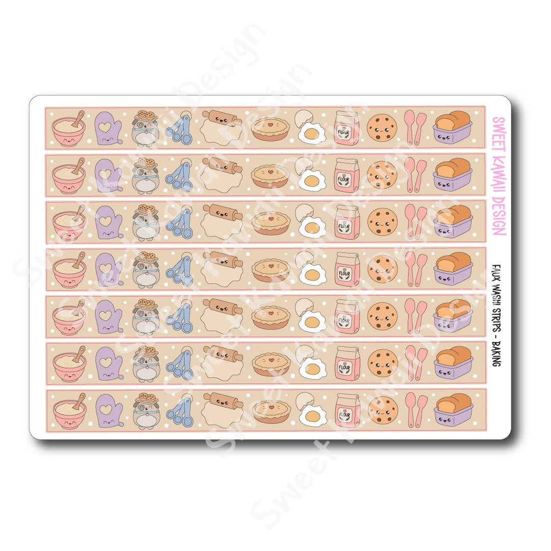 Kawaii Faux Washi Strips - Baking