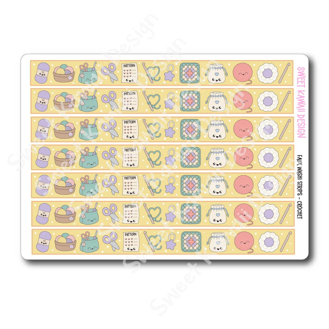 Kawaii Faux Washi Strips - Crochet