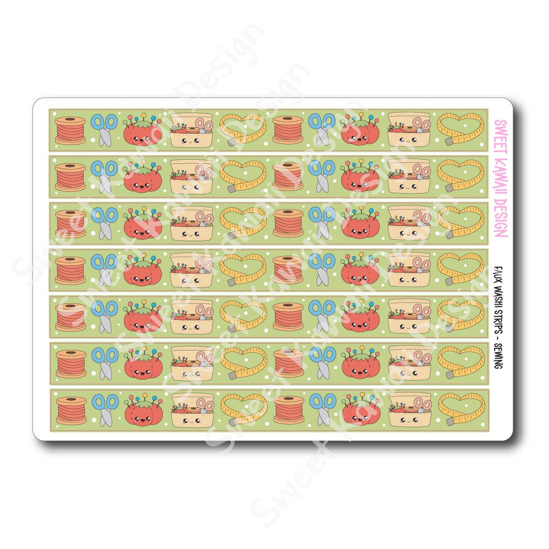 Kawaii Faux Washi Strips - Sewing