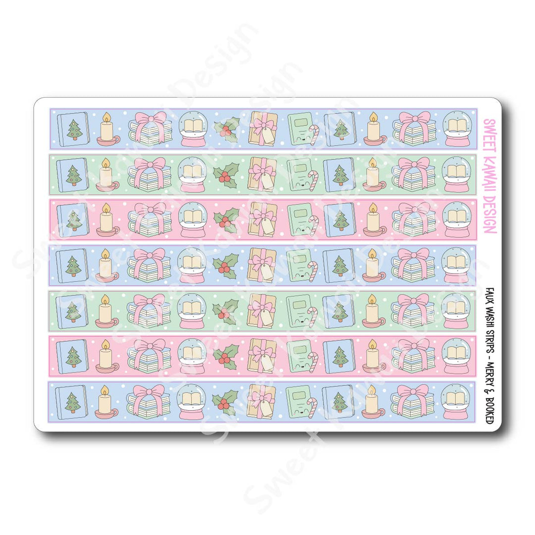Kawaii Faux Washi Strips - Merry and Booked
