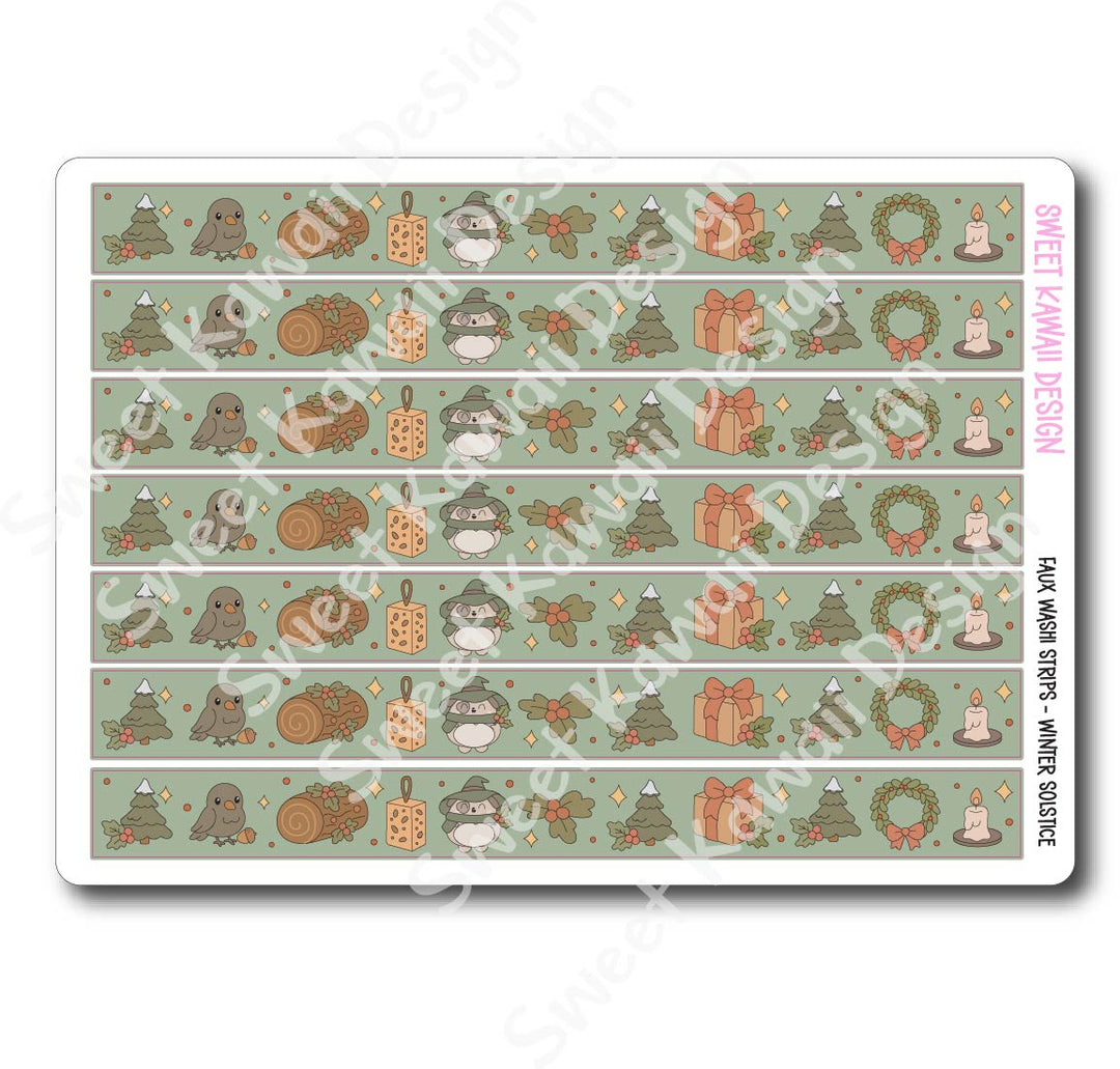 Kawaii Faux Washi Strips - Winter Solstice