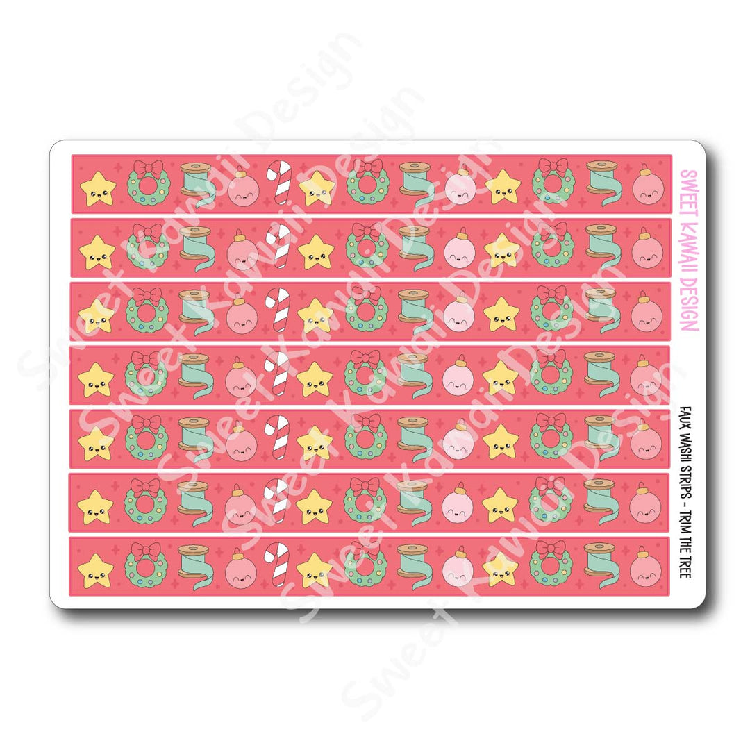 Kawaii Faux Washi Strips - Trim the Tree