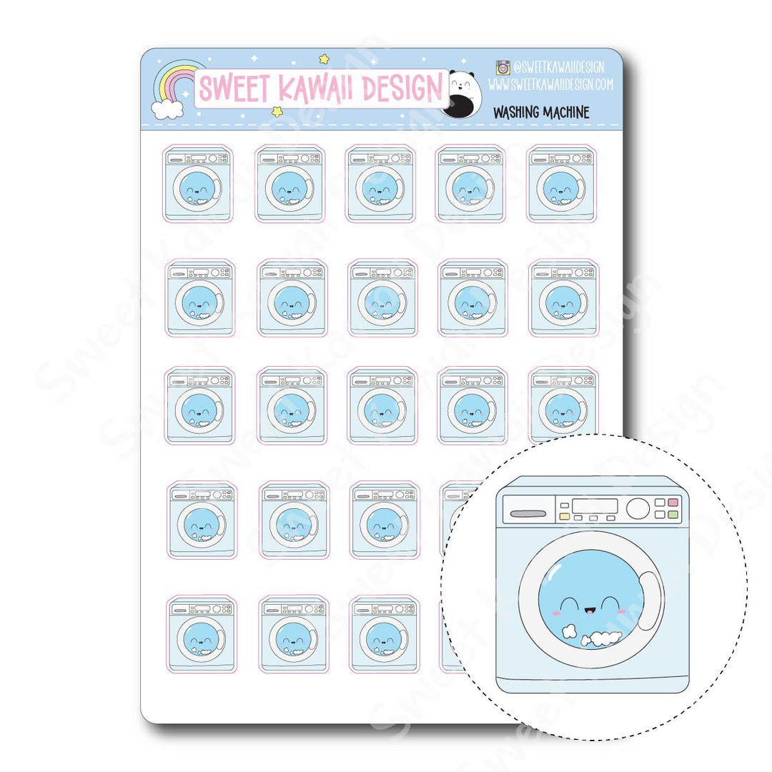 Kawaii Washing Machine Stickers