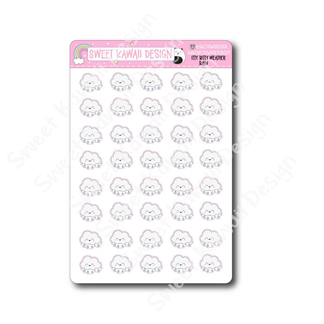 Kawaii Weather Stickers - Choose your sheet!