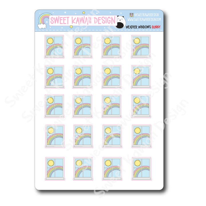 Kawaii Weather Window Stickers - Options Available