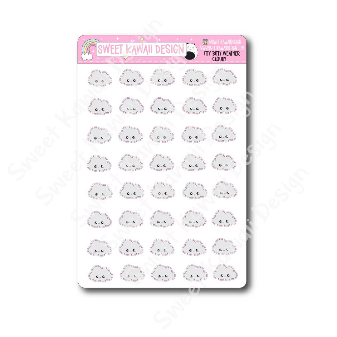 Kawaii Weather Stickers - Choose your sheet!