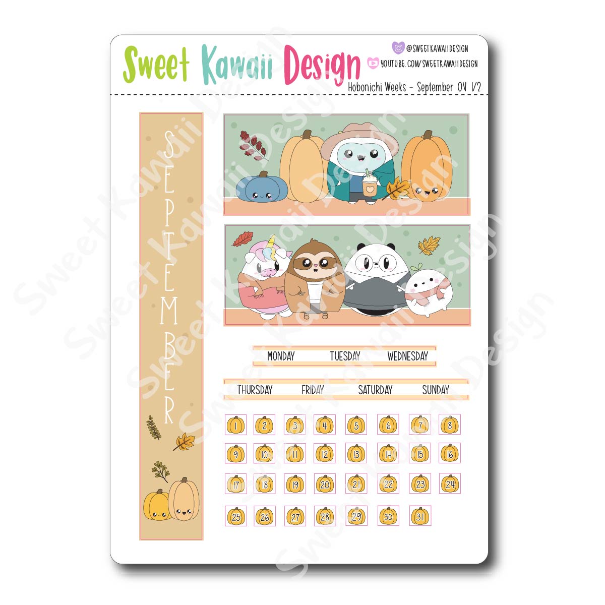 September 2023 Monthly Overview Stickers - HOBONICHI WEEKS