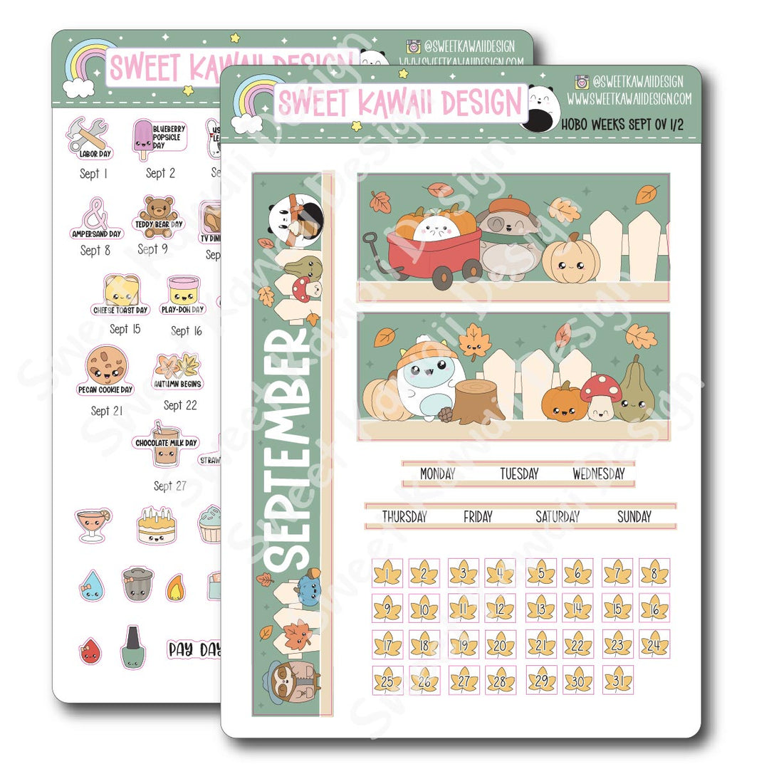 September 2025 Monthly Overview Stickers - HOBONICHI WEEKS