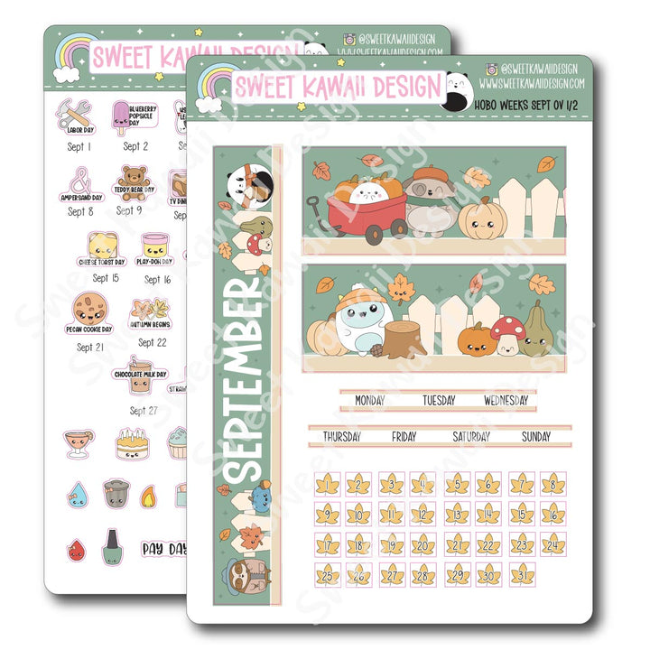 September 2025 Monthly Overview Stickers - HOBONICHI WEEKS