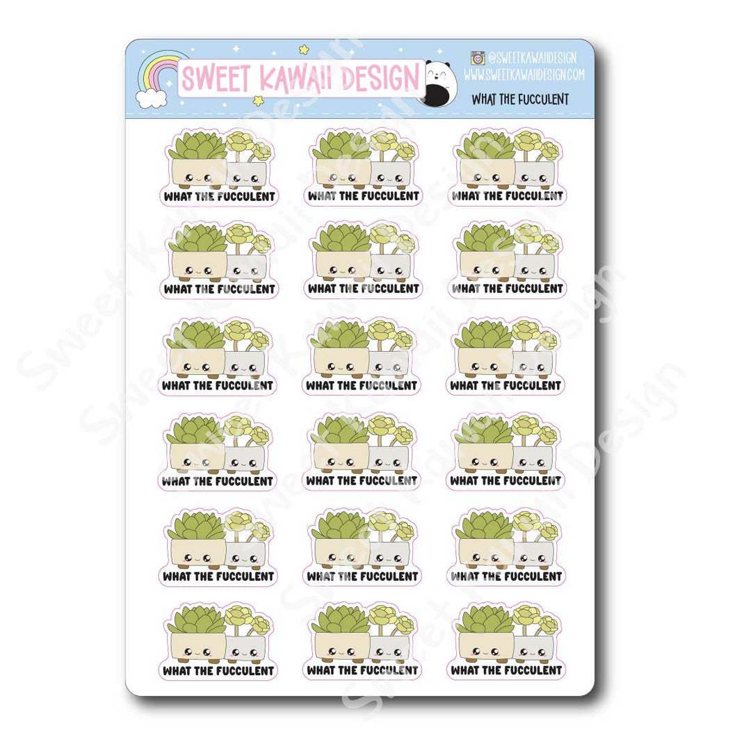 Kawaii What the Fucculent Stickers