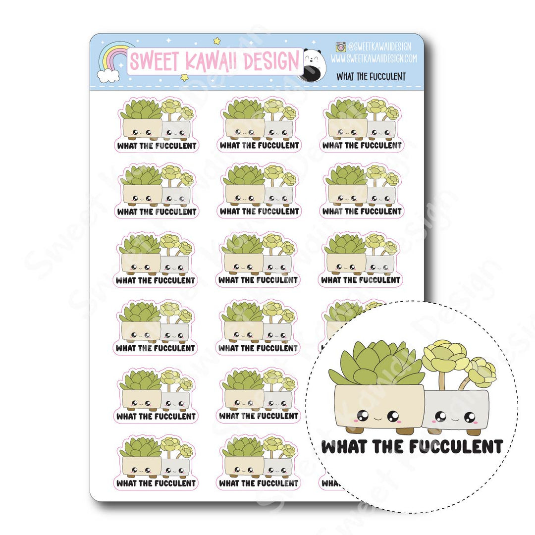 Kawaii What the Fucculent Stickers