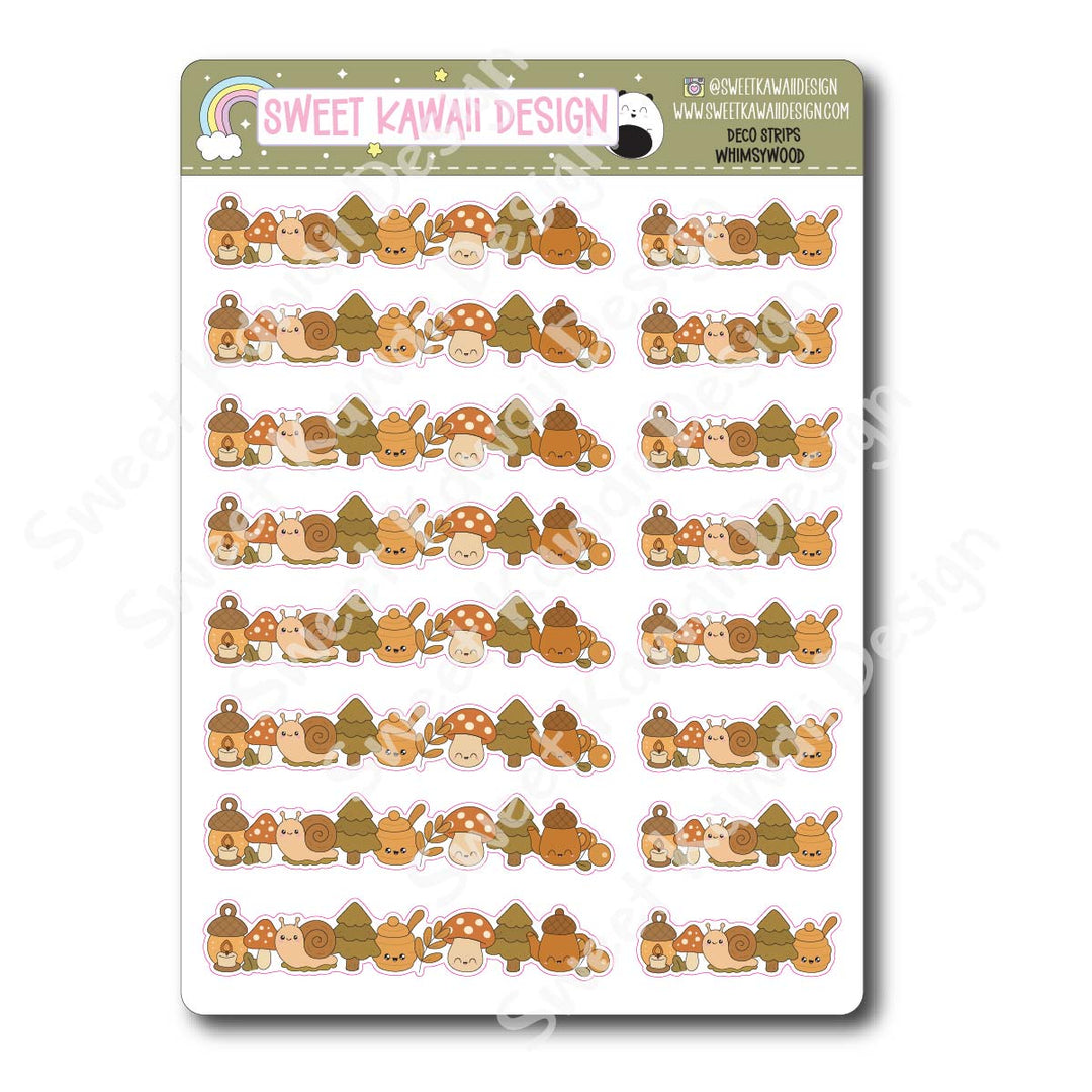 Kawaii Deco Strip Stickers (washi strip/border) - Whimsywood