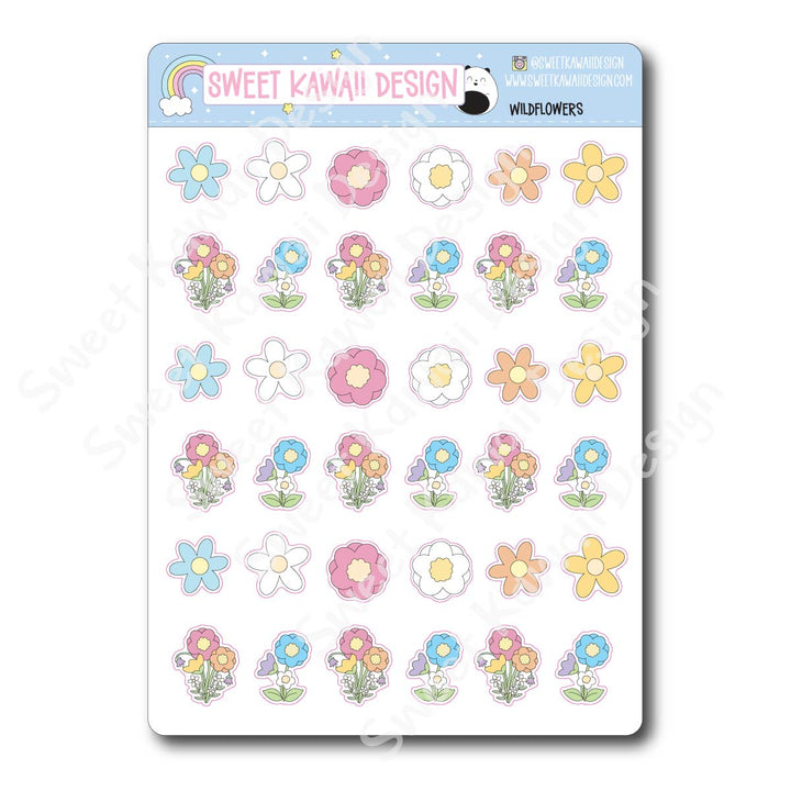 Kawaii Wildflower Stickers