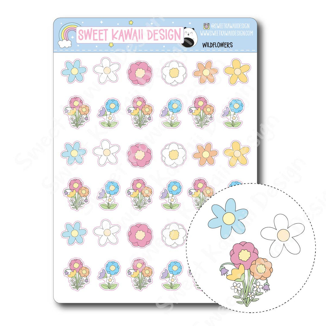 Kawaii Wildflower Stickers