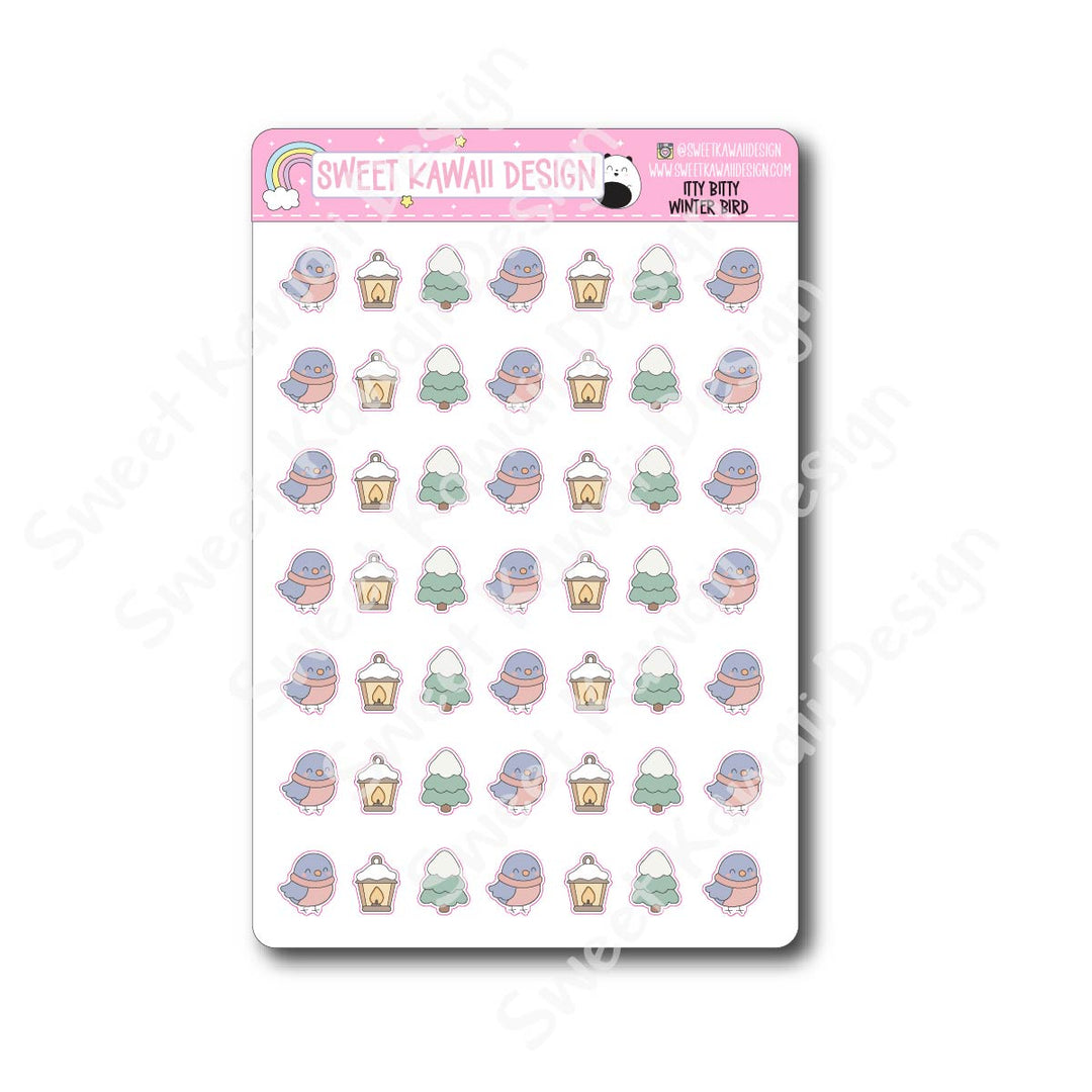 Kawaii Winter Bird Stickers
