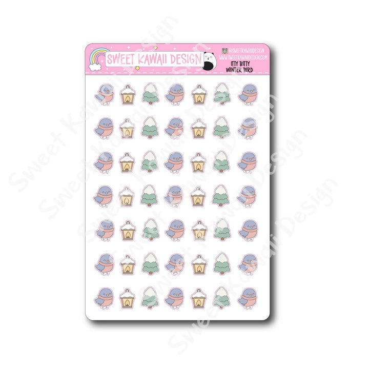 Kawaii Winter Bird Stickers