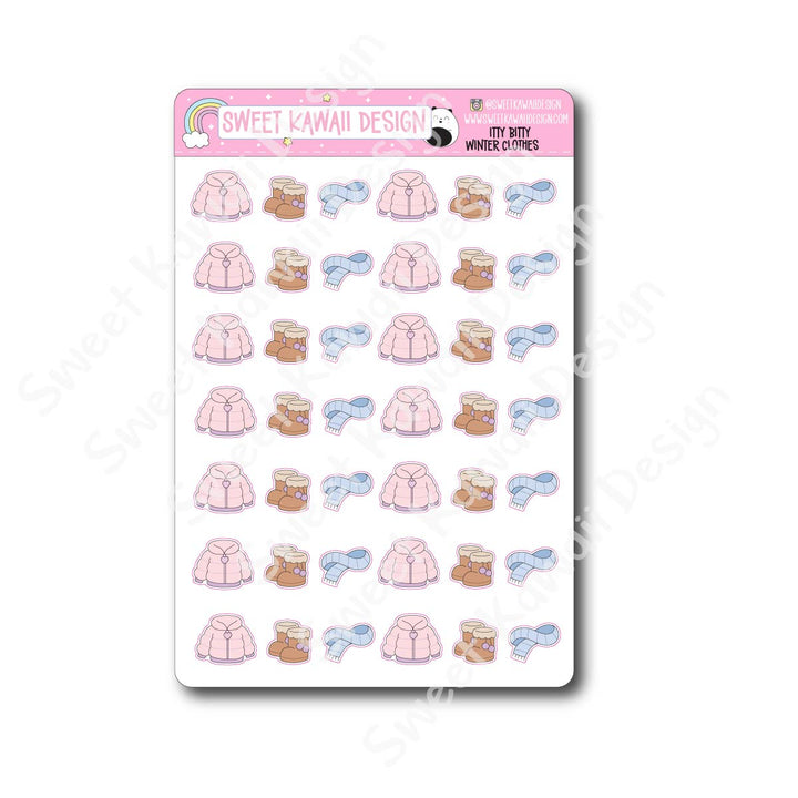 Kawaii Winter Clothes Stickers