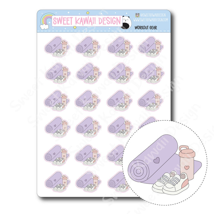 Kawaii Workout Gear Stickers