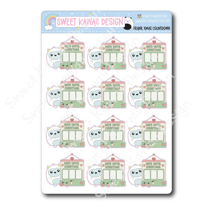 Kawaii Yeti (Frank) Stickers - Christmas Countdown