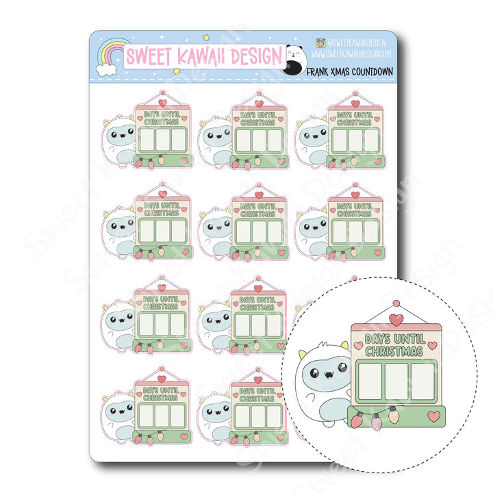 Kawaii Yeti (Frank) Stickers - Christmas Countdown