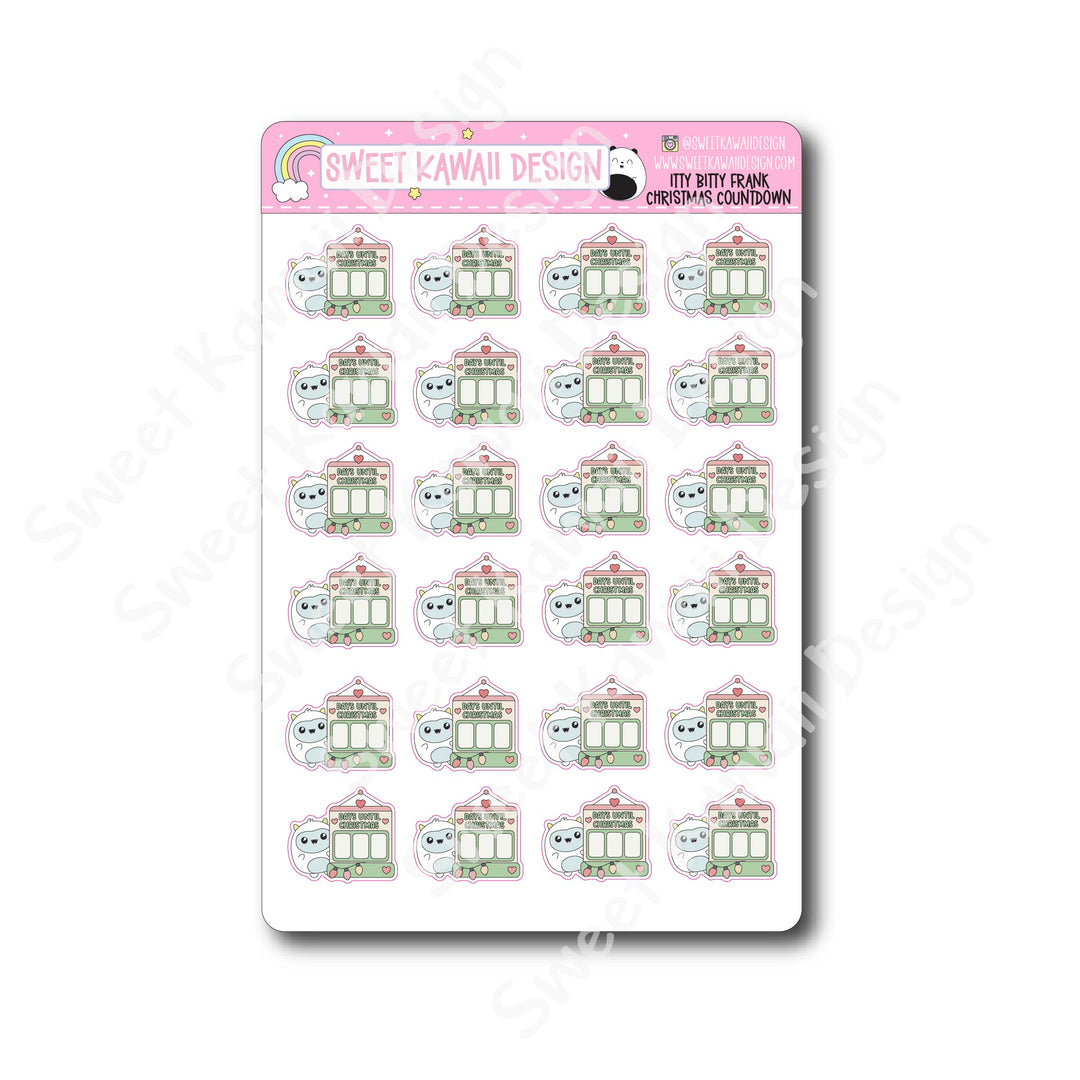 Kawaii Yeti (Frank) Stickers - Christmas Countdown