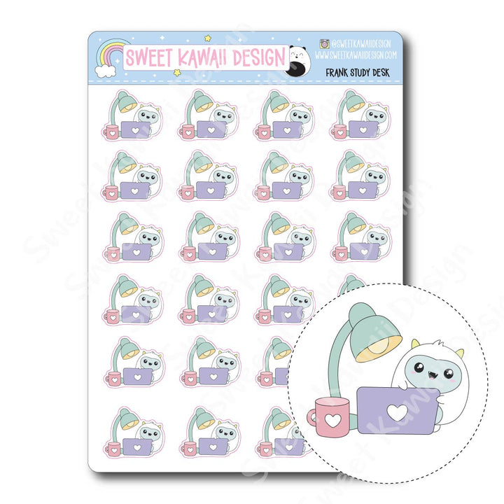 Kawaii Yeti (Frank) Stickers - Study Desk