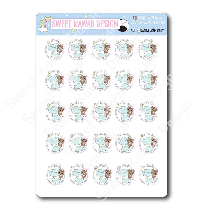 Kawaii Yeti (Frank) and Kitty Stickers