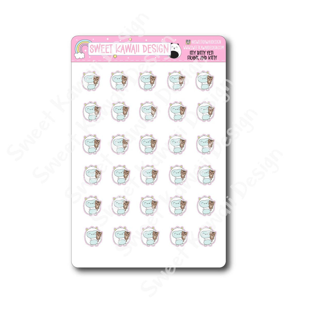 Kawaii Yeti (Frank) and Kitty Stickers