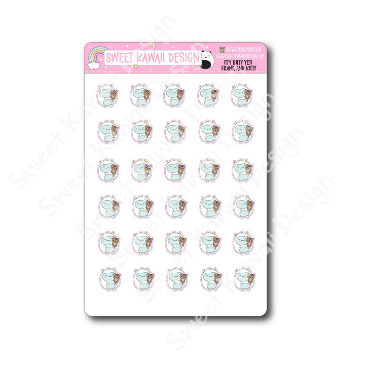 Kawaii Yeti (Frank) and Kitty Stickers