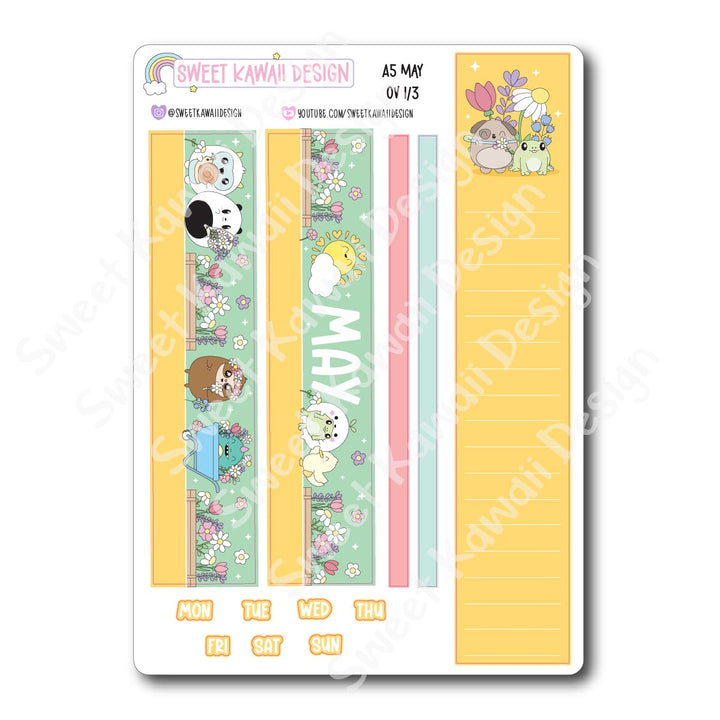 May 2025 Monthly Overview Stickers - A5