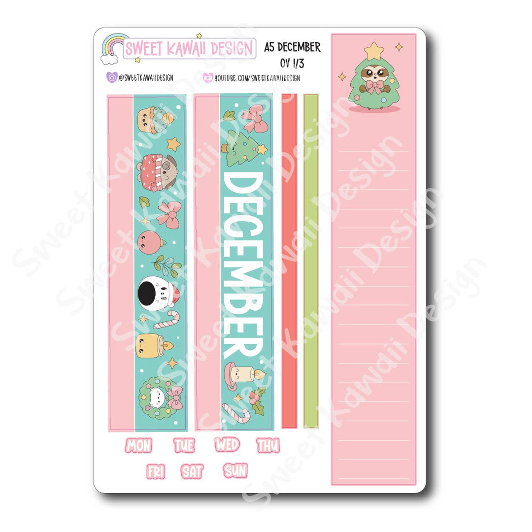 December 2025 Monthly Overview Stickers - A5