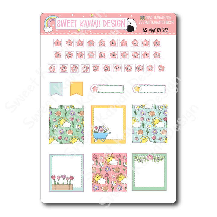 May 2025 Monthly Overview Stickers - A5