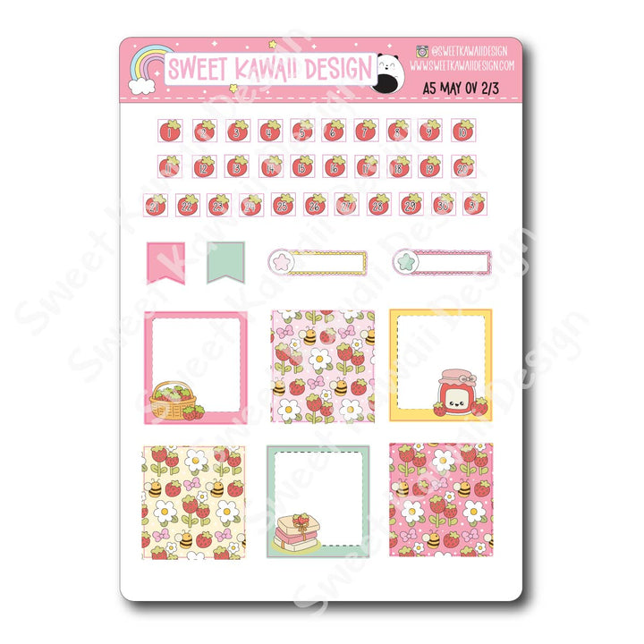 May 2026 Monthly Overview Stickers - A5