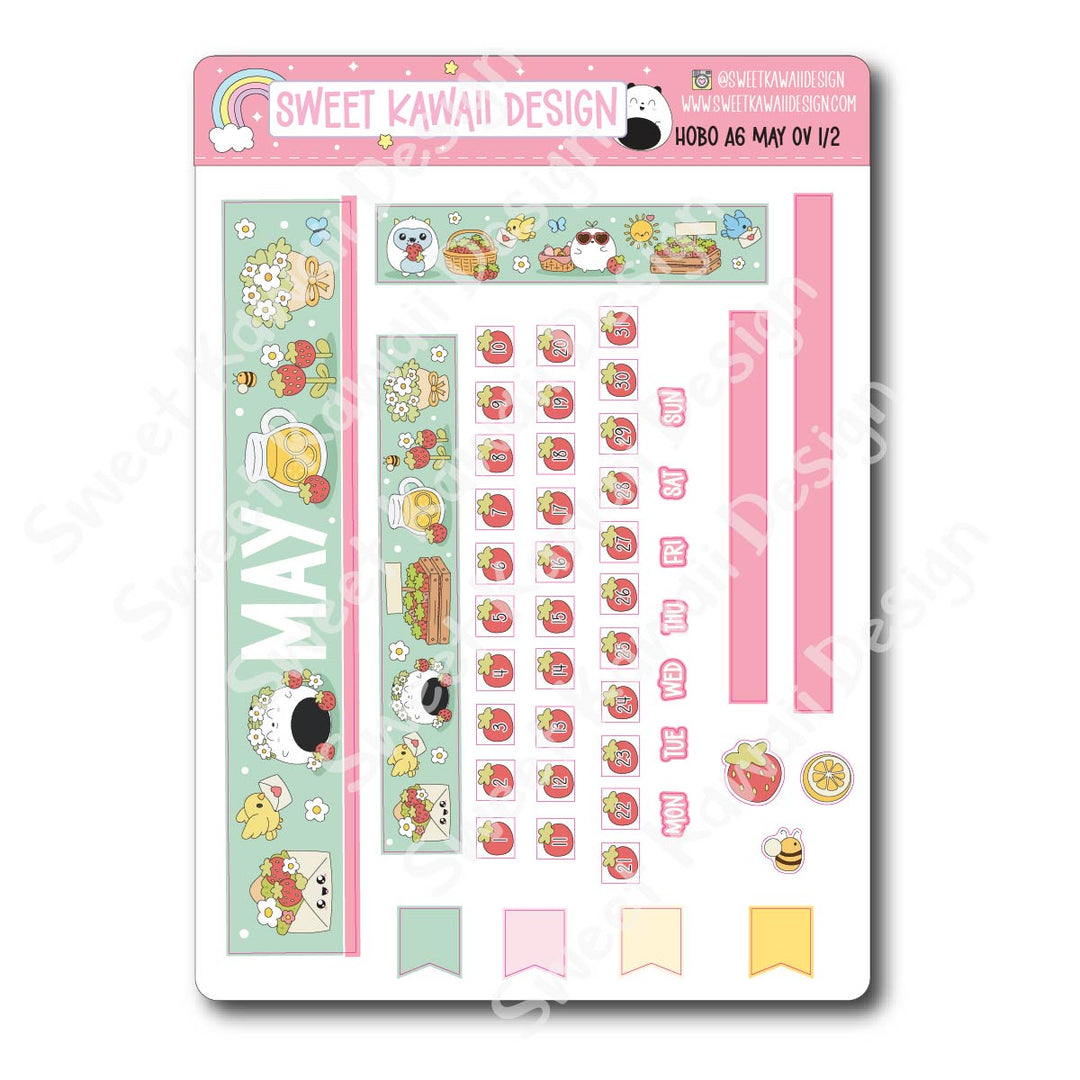 May 2026 Monthly Overview Stickers - Hobo A6
