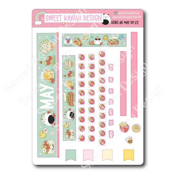 May 2026 Monthly Overview Stickers - Hobo A6