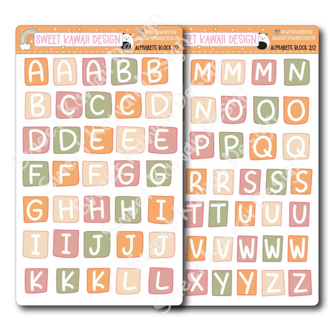 Alphabet Block Stickers - Fall