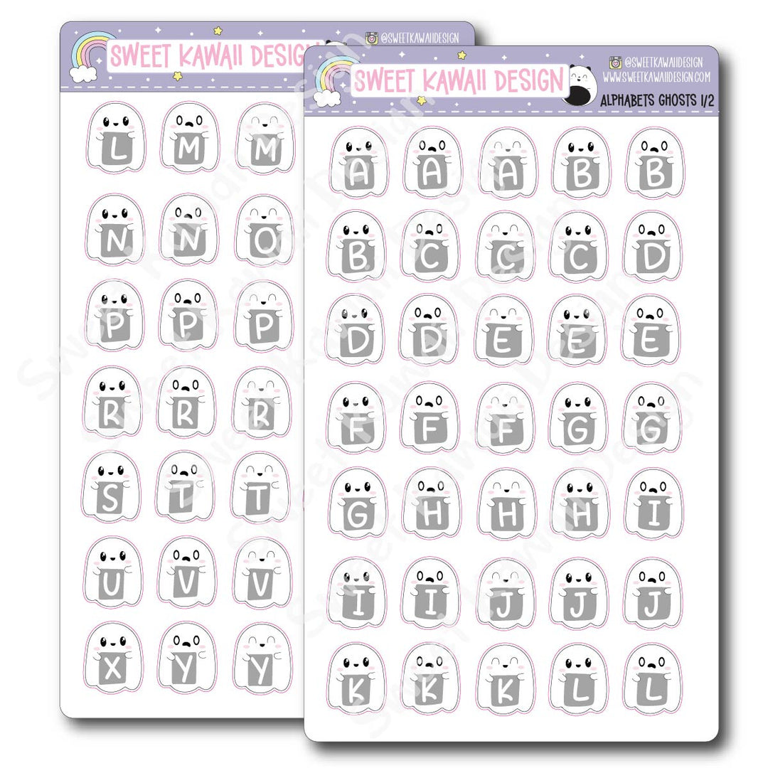 Alphabet Stickers - Ghosts