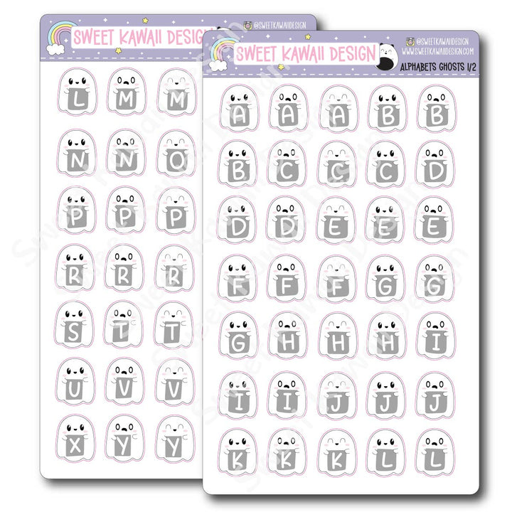 Alphabet Stickers - Ghosts