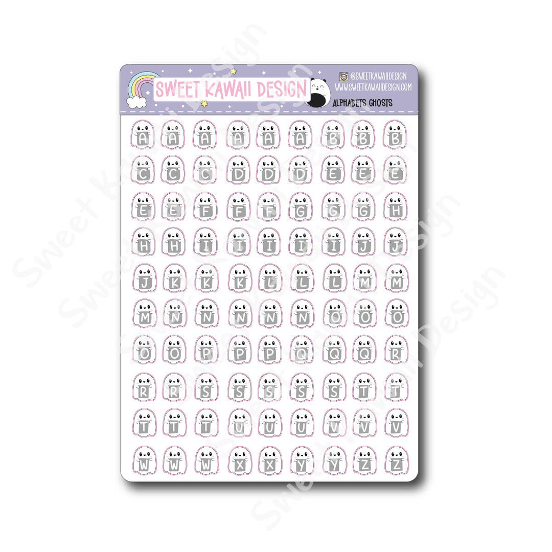 Alphabet Stickers - Ghosts