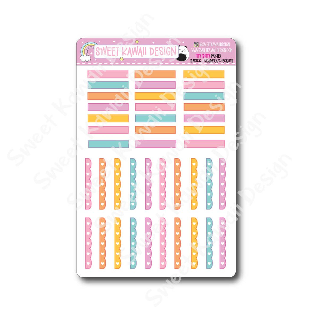 Basics - PASTEL Functional Stickers - Size options available