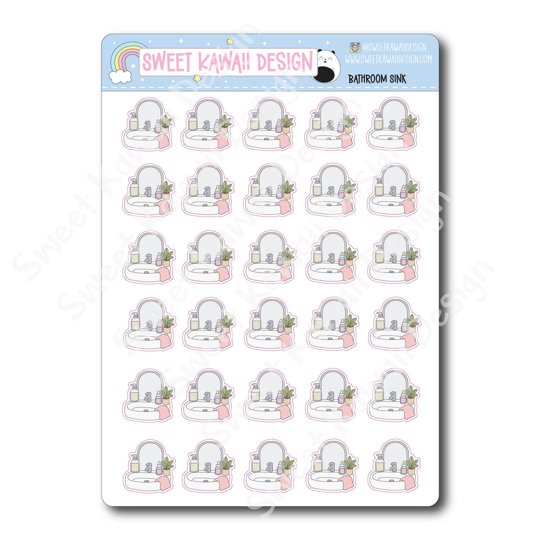 Kawaii Bathroom Sink Stickers