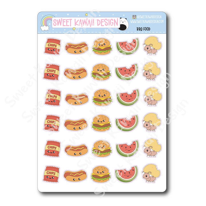 Kawaii BBQ Food Stickers