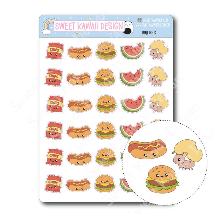 Kawaii BBQ Food Stickers