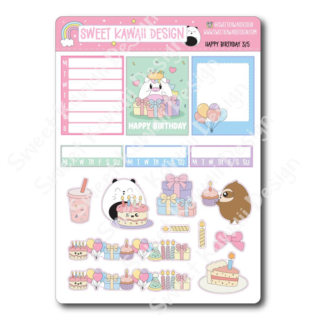 Weekly Kit - Happy Birthday - SIZE OPTIONS AVAILABLE