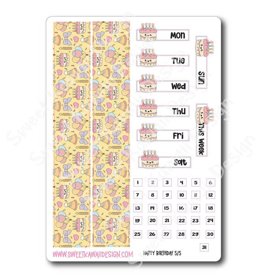 Weekly Kit - Happy Birthday - SIZE OPTIONS AVAILABLE
