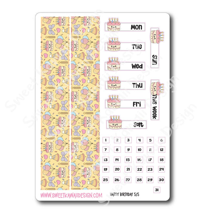 Weekly Kit - Happy Birthday - SIZE OPTIONS AVAILABLE