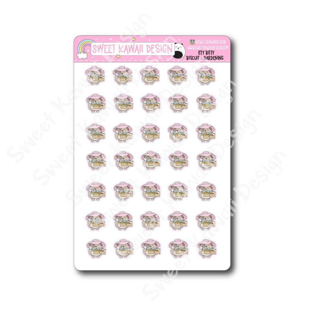 Kawaii Biscuit Stickers - Gardening